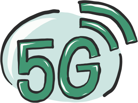 A vector illustration of a 5G icon for Project 2035 | Illustration and Art Direction by Ida Henrich