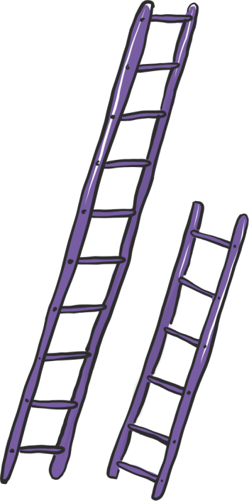 A vector illustration of some ladders for Project 2035 | Illustration and Art Direction by Ida Henrich