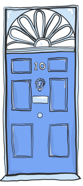 A vector illustration of Number 10 Downing Street for Project 2035 | Illustration and Art Direction by Ida Henrich