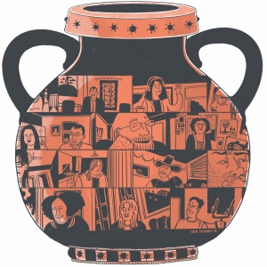 The Covid-19 pot in the style of ancient greek red figure pottery | ©Ida Henrich | May '20