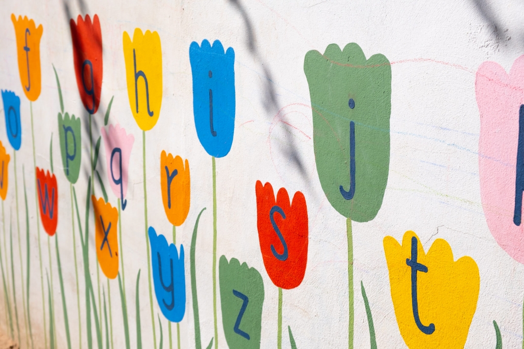 Tulip flower alphabet at Whiteinch Nursery by Ida Henrich